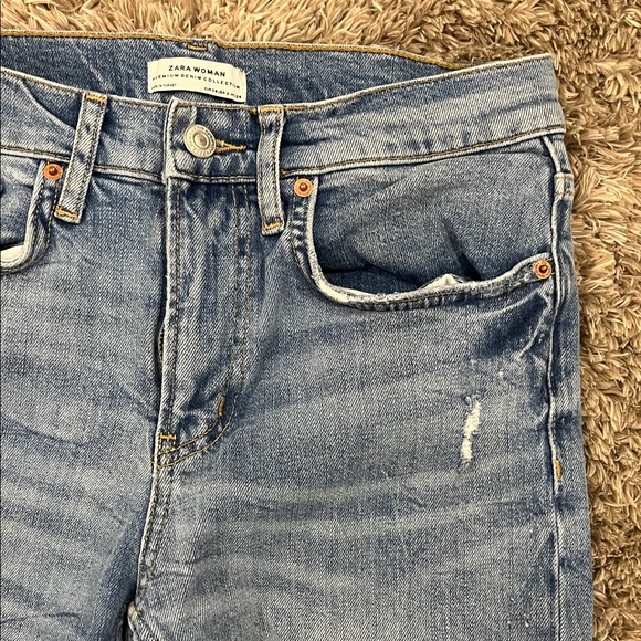 Zara Light Blue Distressed Skinny Jeans - Picture 2 of 5